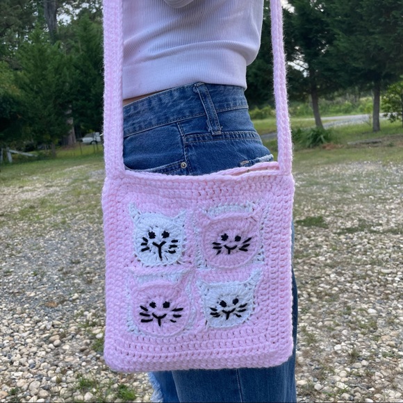 CUSTOM Crochet Cat Bag - Picture 2 of 5